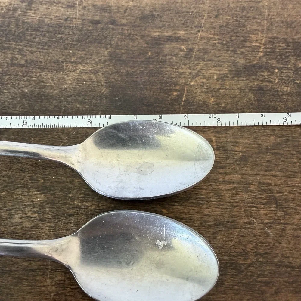 4 Vintage EVR1 Everlasting Stainless USA Ice Tea Spoons Starburst Atomic Stars